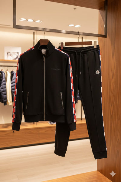 Black  Monogram Print Imported Premium Tracksuit