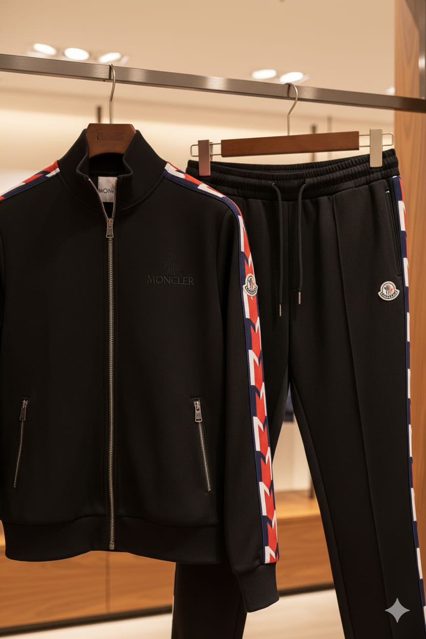 Black  Monogram Print Imported Premium Tracksuit