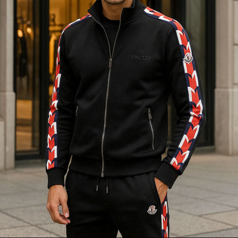 Black  Monogram Print Imported Premium Tracksuit