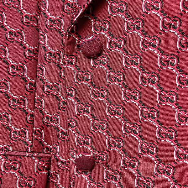 Burgundy Monogram Jacquard Blazer