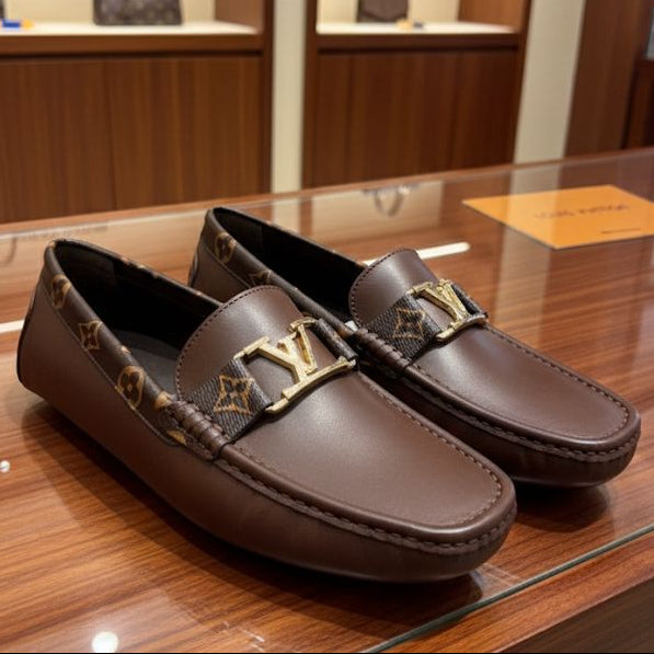 Luxury Signature Brown Leather Loafers for Men