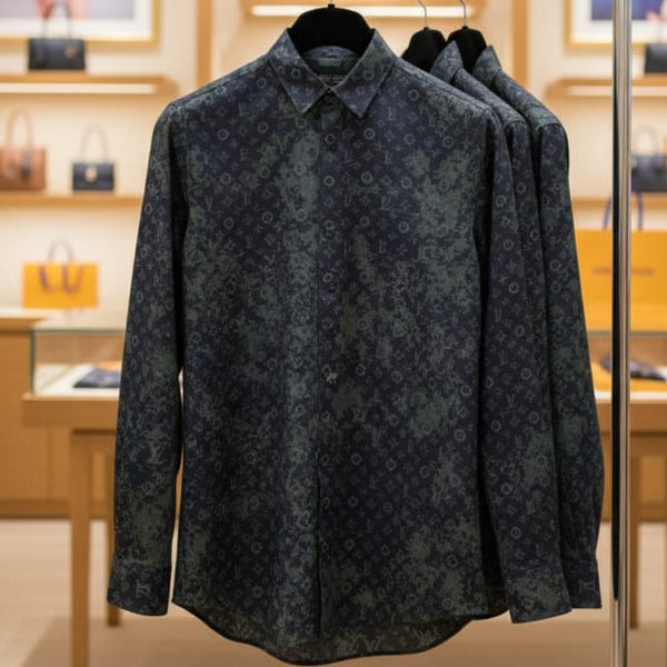 Fashionable All-Over Logo Pattern Shirt For Men