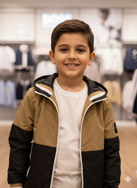 Kids' Hooded Jacket With Signature Stripes