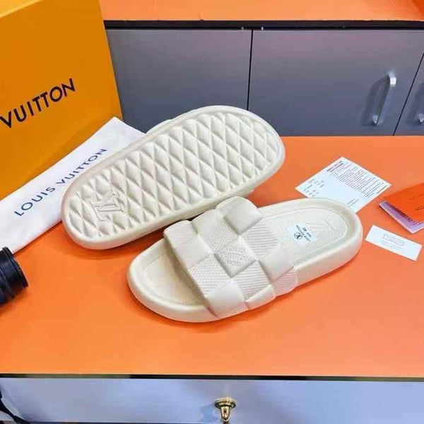 Imported Mule Maxi White Damier Sandals