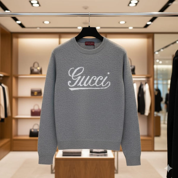 Premium  intarsia-Knit Logo Sweater