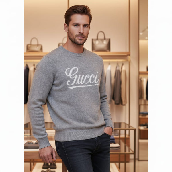 Premium  intarsia-Knit Logo Sweater