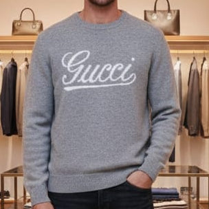 Premium  intarsia-Knit Logo Sweater