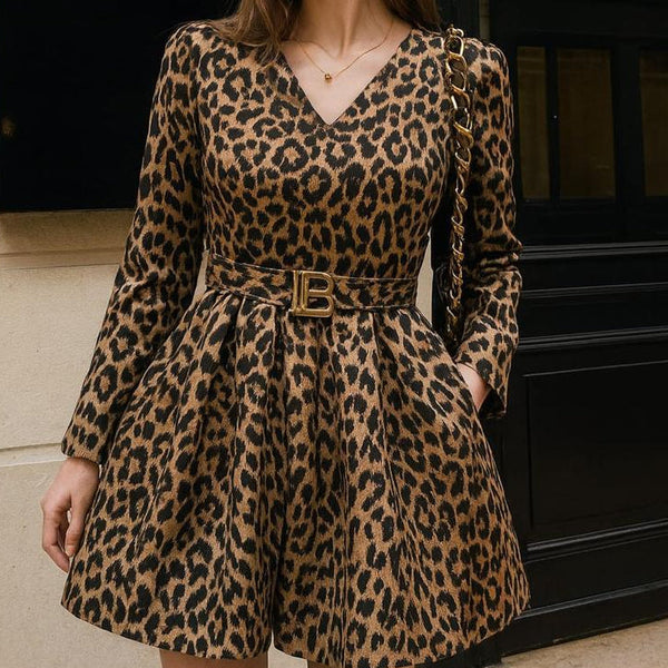 Women Premium Leopard-Print Dress