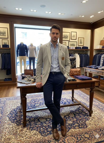 Premium Brand Signature Crest Blazer  Classic American Elegance