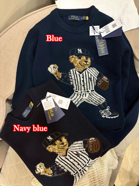 Men’s Premium Teddy Bear Graphic Knit Sweater