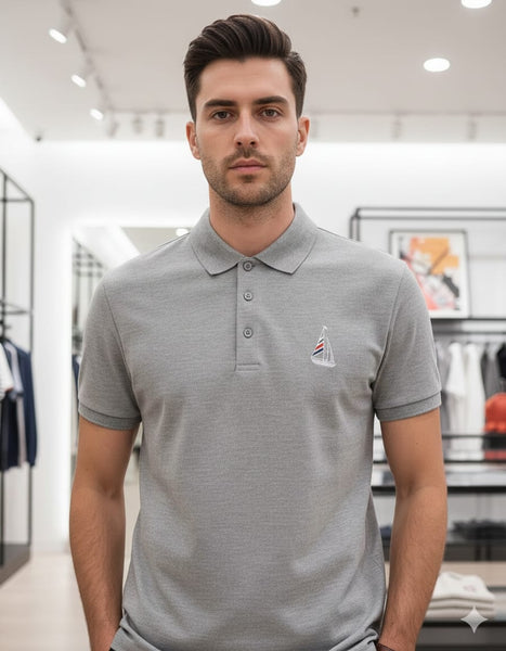 Luxury Brand Polo Tee With Embroidered  Logo