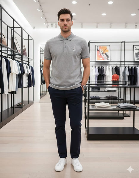 Luxury Brand Polo Tee With Embroidered  Logo