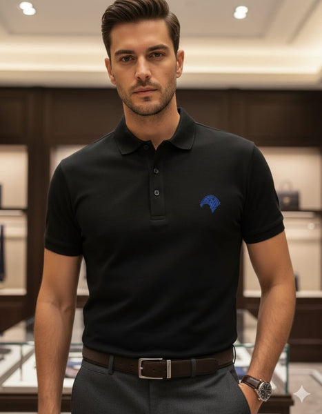 Men’s Classic Black Polo T-Shirt – Premium Fabric, Timeless Style