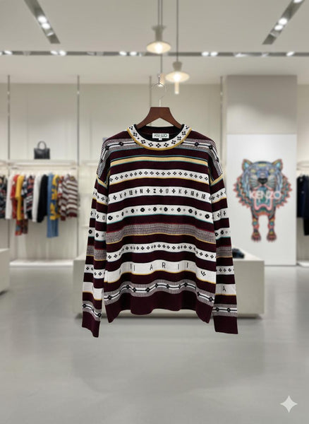 Imported Striped Wool Pullover