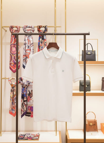 Premium White Polo T-Shirt with Elegant Minimal Design