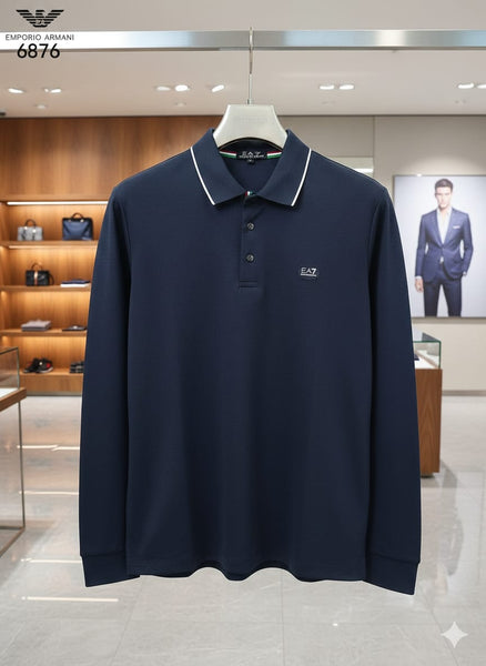 Men Long Sleeve Slim Fit Polo Shirt