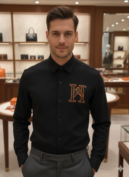 Men’s Luxury Designer Shirt with Iconic “H” Logo