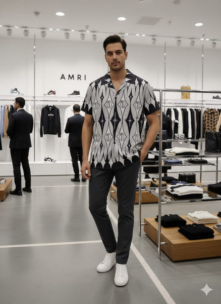 Luxury Argyle-Print  Shirt