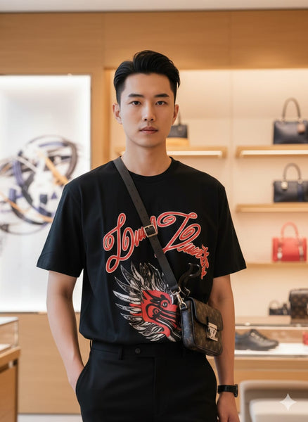 Premium  Dragon Face Drop Shoulder Tee