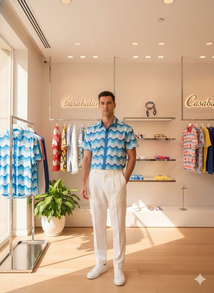 Luxury Wavy Gradient Half Sleeve Hawaii Shirt