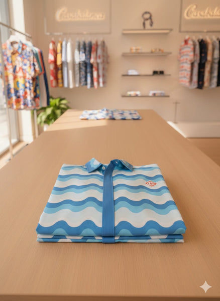 Luxury Wavy Gradient Half Sleeve Hawaii Shirt