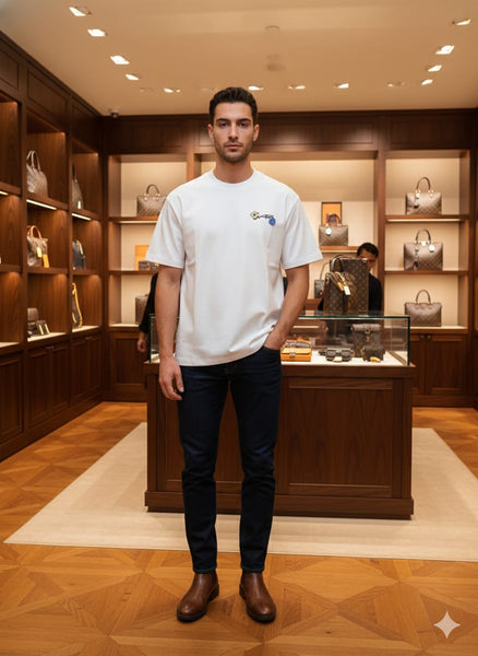Men’s Premium White Minimal Logo T-Shirt
