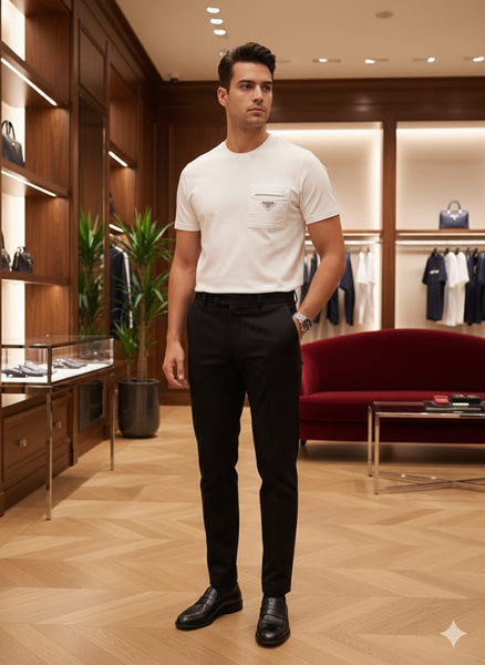 Imported Round Neck T-shirt with   Chest Pocket