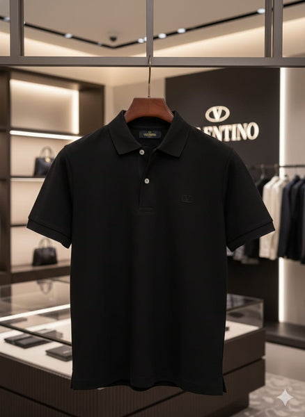 Premium Classic Black Polo T-Shirt with Minimal Logo