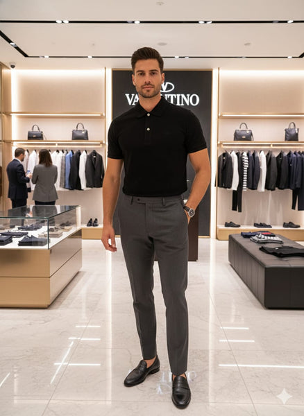 Premium Classic Black Polo T-Shirt with Minimal Logo