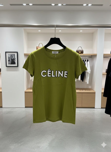 Classic Green Logo T-Shirt for Women  Elegant & Modern Style