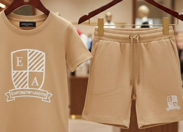 Kids Beige Comfort T-Shirt & Shorts Set – Smart & Play-Ready