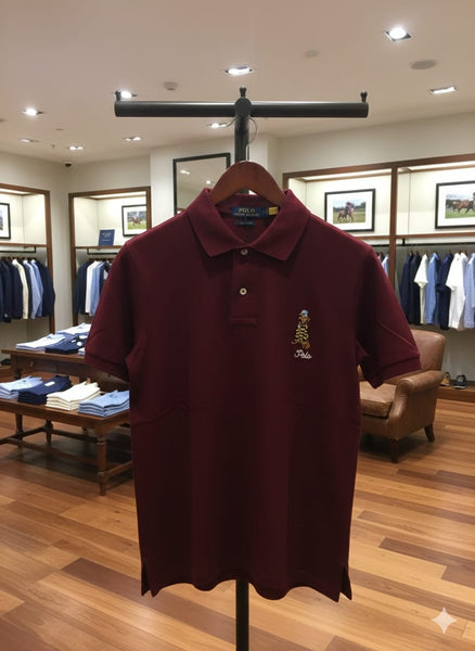 Premium Maroon Polo T-Shirt with Embroidered Logo