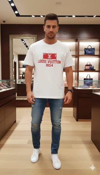 Premium White Designer T-Shirt  Heritage Logo Edition
