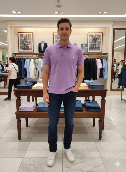 Men’s Premium Lavender Classic Fit Polo Shirt Elegant Signature Edition
