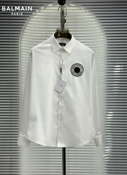 Premium White Formal Shirt  Signature Logo Edition