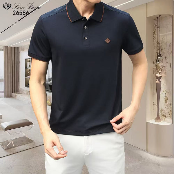 Men’s Premium Solid Polo T-Shirt Elegant Collar Detail Casual Wear