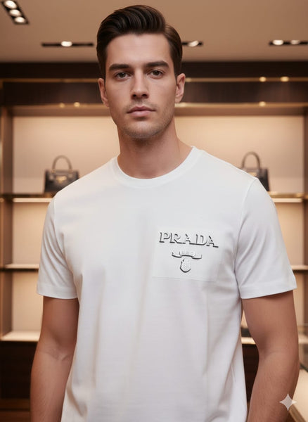 Premium White Brand Logo T-Shirt  Minimal Luxury Style