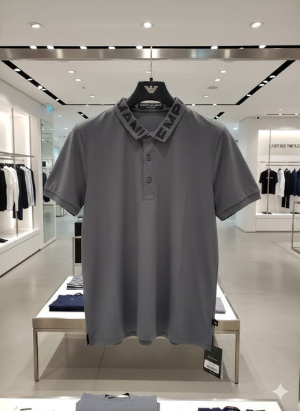 Premium Grey Designer Polo Shirt Modern Regular Fit Style