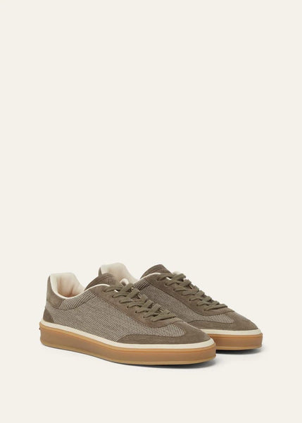 Premium Taupe Mesh Lace-Up Sneakers for Men Lightweight Casual Comfort Shoes