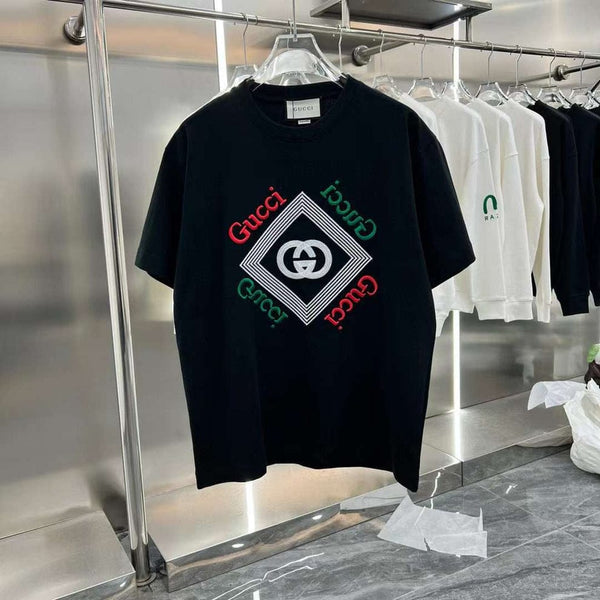Black Graphic Print T-Shirt with Iconic Logo Design Premium Casual Wear