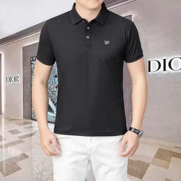 Men’s Premium Black Polo T-Shirt  Classic Fit with Minimal Logo