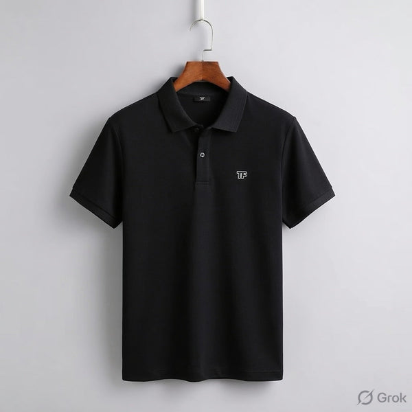Men’s Premium Black Polo T-Shirt  Classic Fit with Minimal Logo