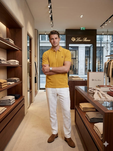 Premium Mustard Yellow Polo T-Shirt for Men  Classic Fit & Elegant Style