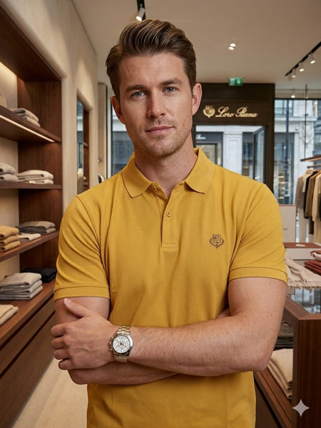 Premium Mustard Yellow Polo T-Shirt for Men  Classic Fit & Elegant Style