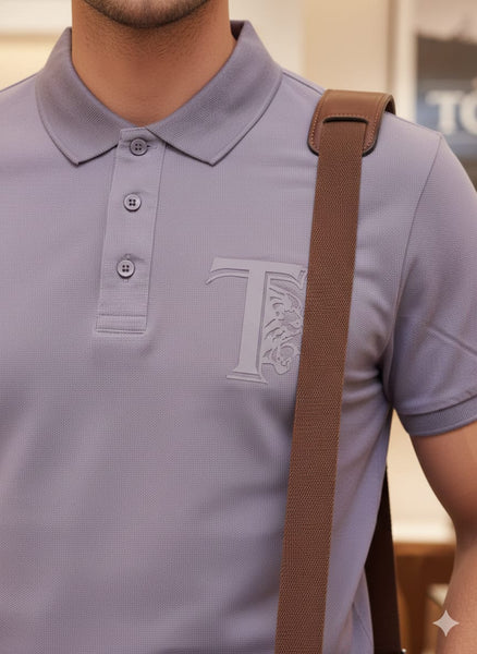 Men’s Premium Polo T-Shirt  Elegant Embossed Logo Design