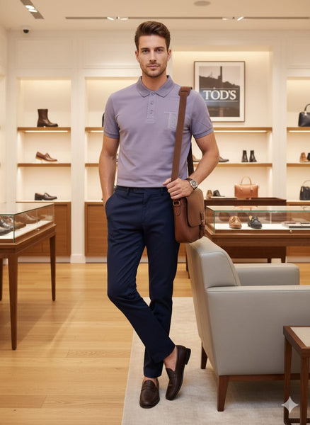 Men’s Premium Polo T-Shirt  Elegant Embossed Logo Design
