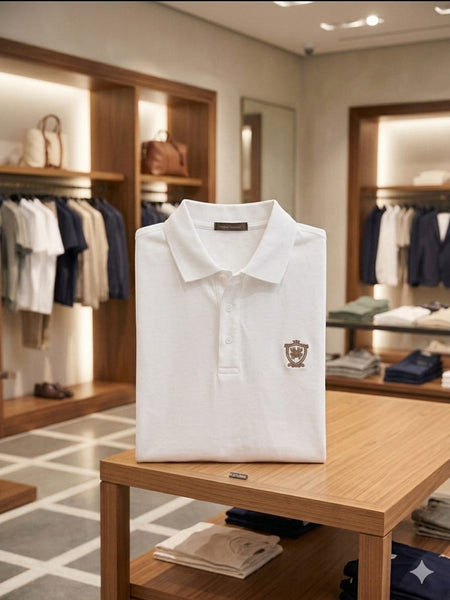 Men’s Premium Solid Polo T-Shirt  Classic Collar, Elegant Logo Detail