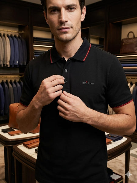Luxury Contrast Stitch Polo Shirt Premium Designer Casual Polo