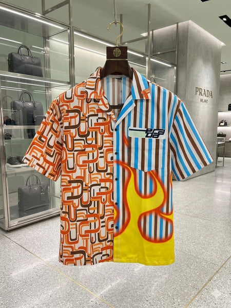 Exclusive Flame  Pattern Drop Shoulder Shirt
