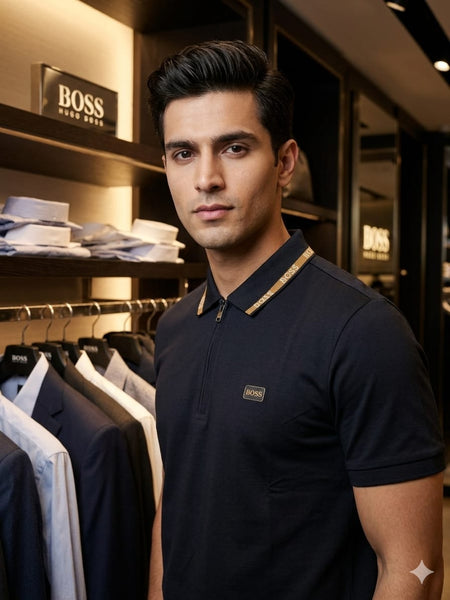 Premium Zip Collar Polo T-Shirt  Elegant & Modern Fit
